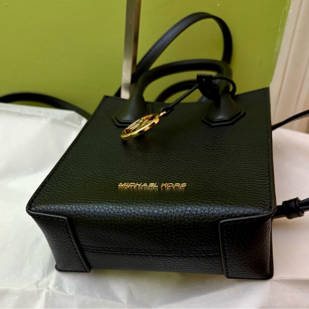 Michael Kors Mercer Extra-Small Pebbled Leather Crossbody Bag - Picture 7 of 10